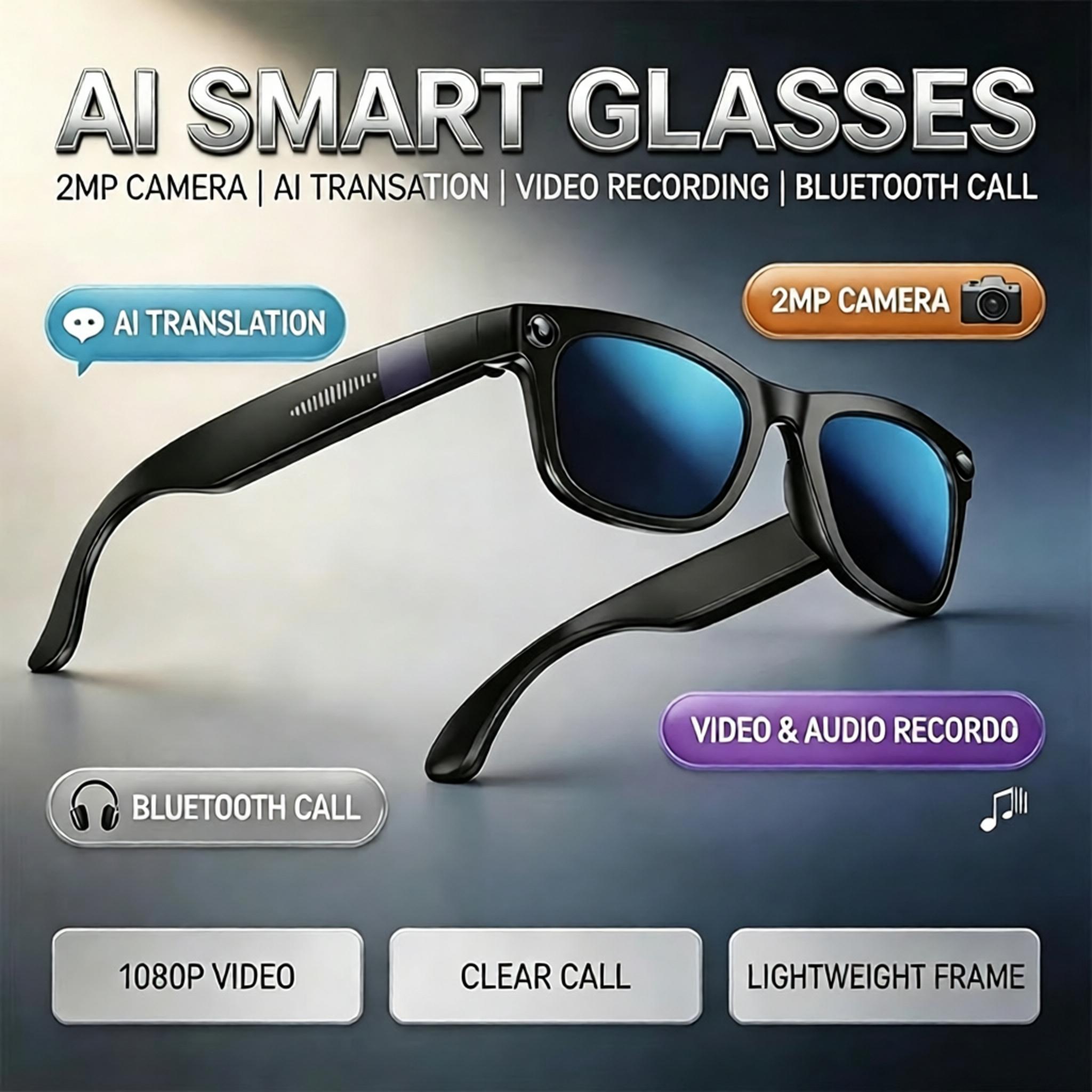 Audio Music For Video - Nieuwe AI Bluetooth Smart Bril Met