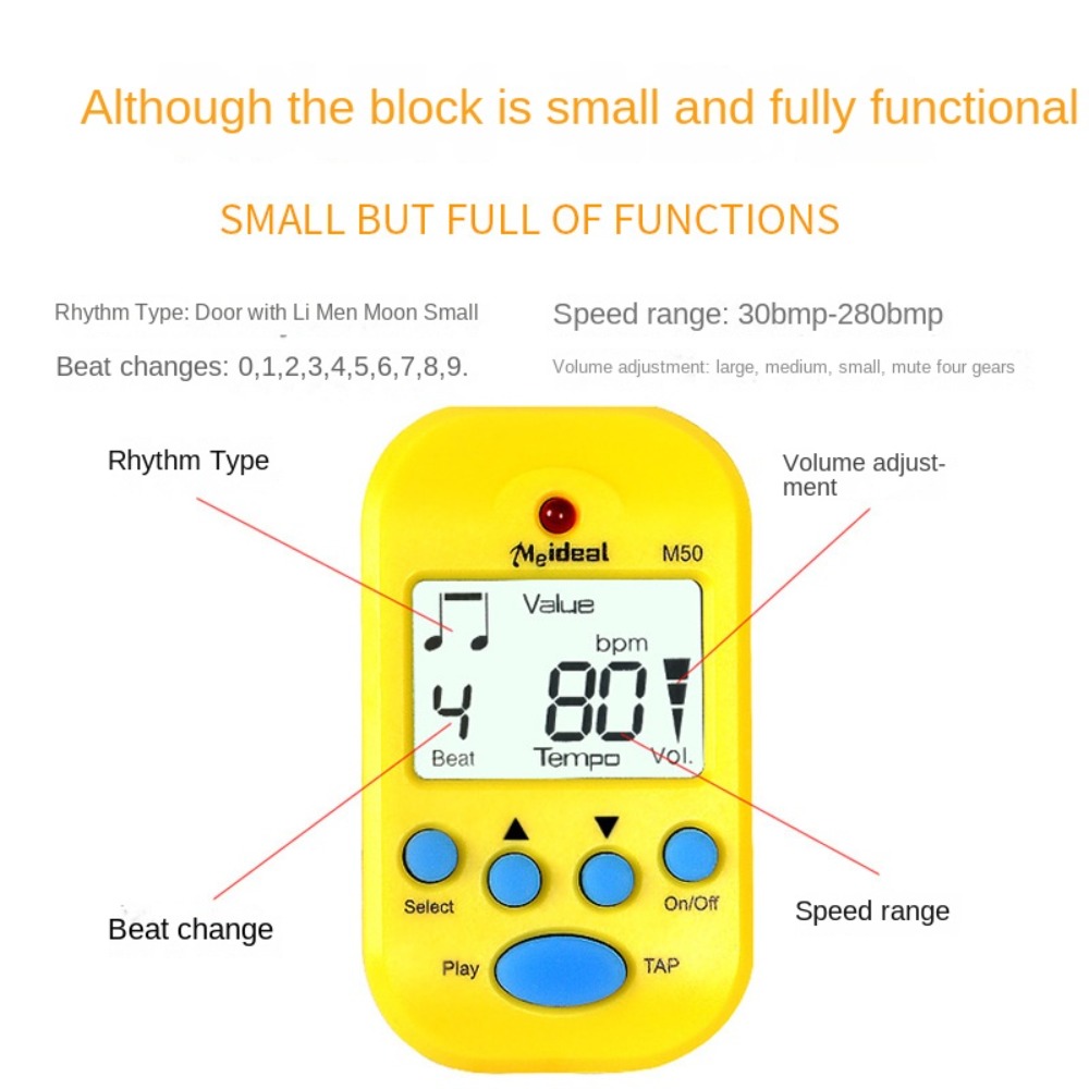 Metronome Digital - LCD Mini Metronoom Professionele oortelefoonuitgang Clip-on