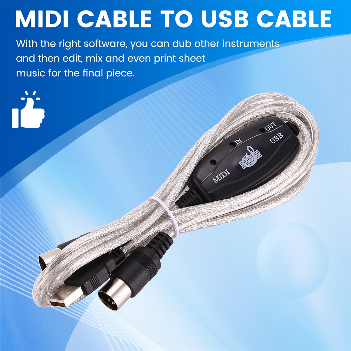 Audio Music Edit - AA80 USB naar MIDI 5-pins kabelconverter