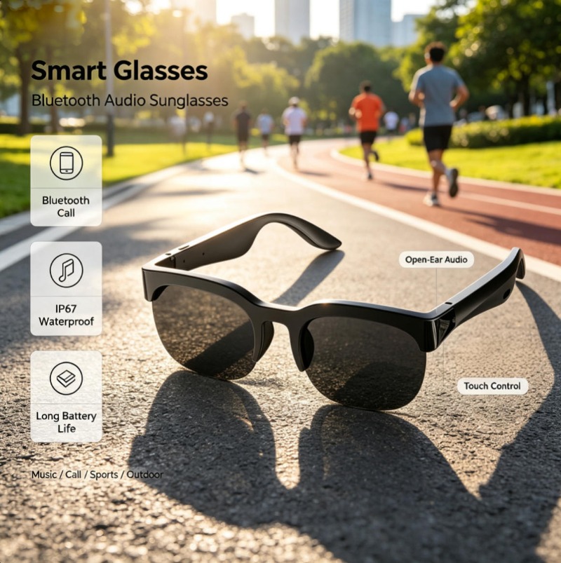 Audio Music For Video - Bluetooth Audio Smart Bril Open-Oor Audio