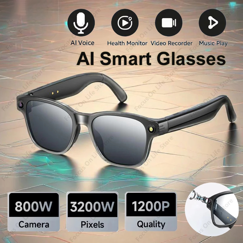 Audio Music For Video - AI Smart Glasses 8 Megapixel Camera