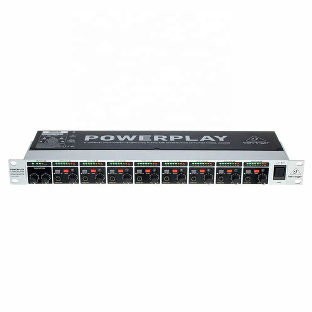 Audio Music Distribution - Behringer HA8000 V2 8-kanaals stereo hoofdtelefoonmixer/distributieversterker