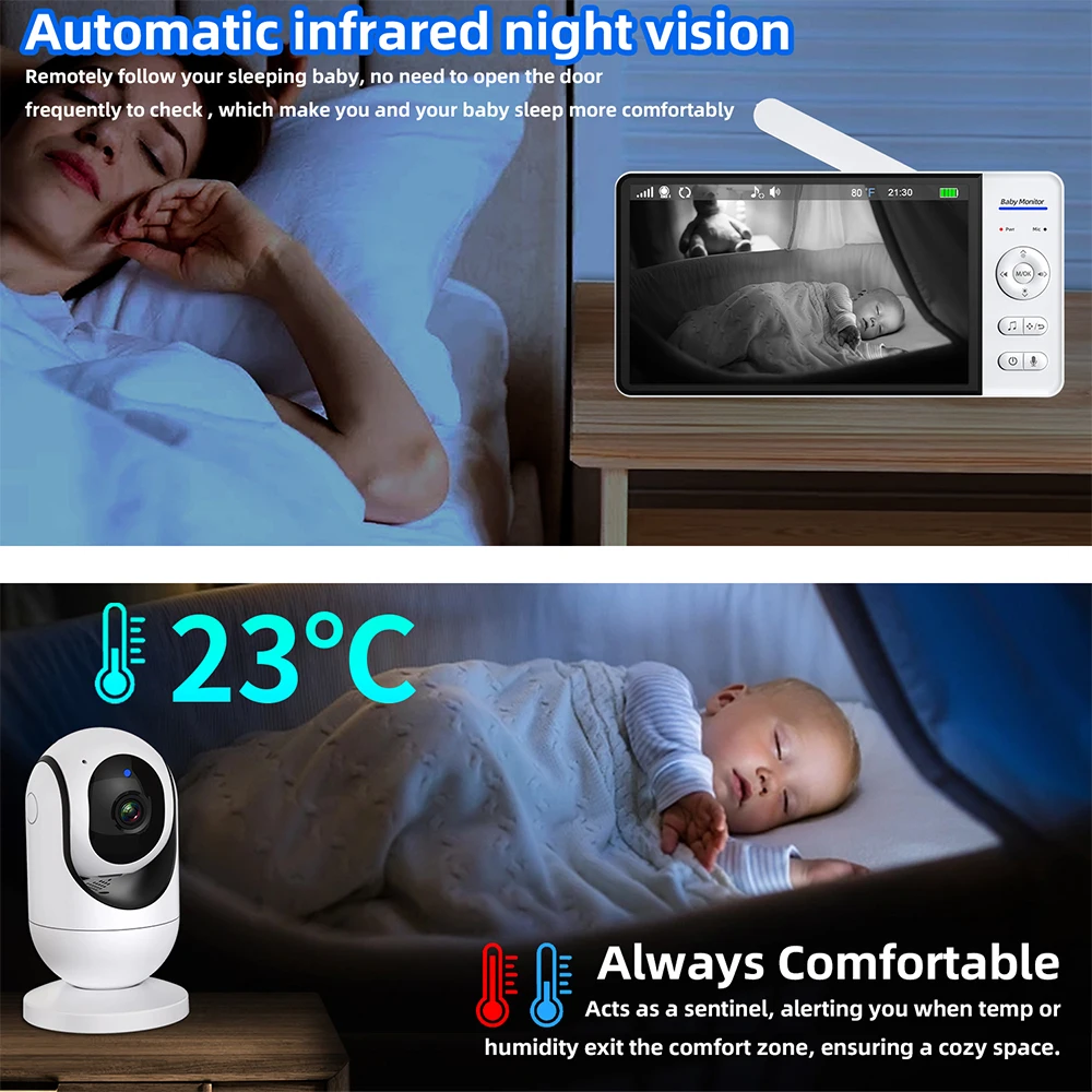 Geen WiFi 7 inch babyfoon 2-we - Audio Music For Video recensie en prijs