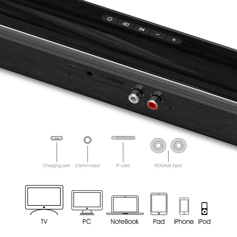 40W Soundbar TV Draagbare Blue - Audio Music Visualizer Free recensie en prijs