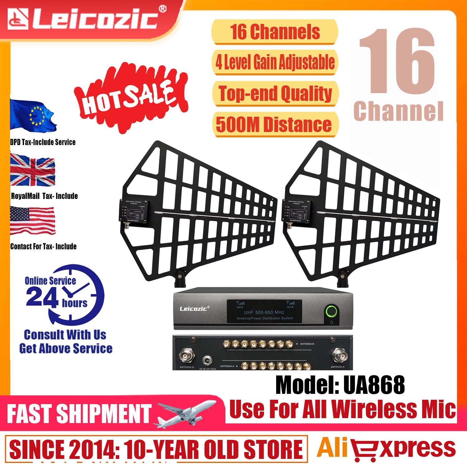 Leicozic 8 Kanaals Antenne Dis - Audio Music Distribution recensie en prijs