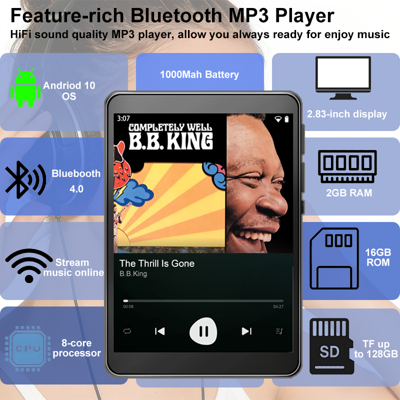 WiFi MP3-speler Android 10 Spo - Audio Music Download Free Mp3 recensie en prijs